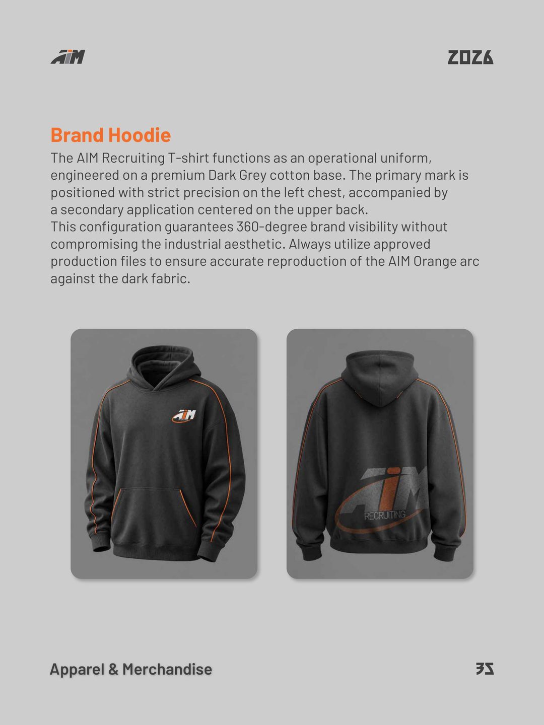 AIM Recruiting hoodie sa narandžastim piping-om
