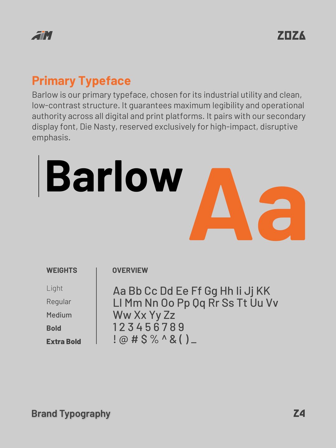 Barlow primary typeface